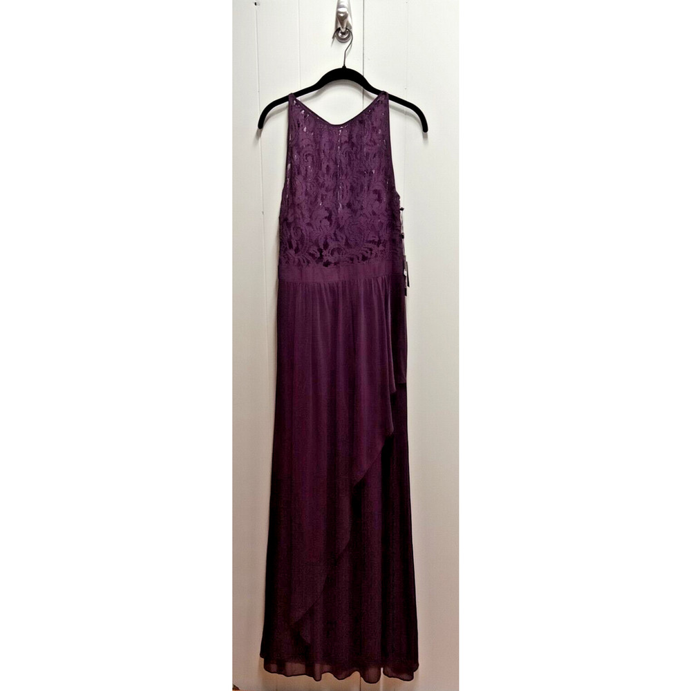 Adrianna Papell Current Halter Stretch Tulle Lace Gown Size 6